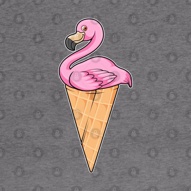 Flamingo with Waffle of Ice cream by Markus Schnabel